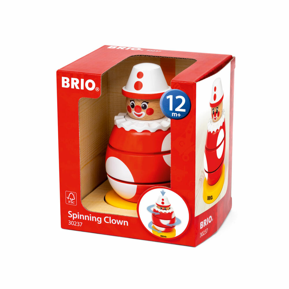 BRIO Drück- & Dreh-Clown, Holzspielzeug, Holz Spielzeug, ab 12 Monaten, 63023700