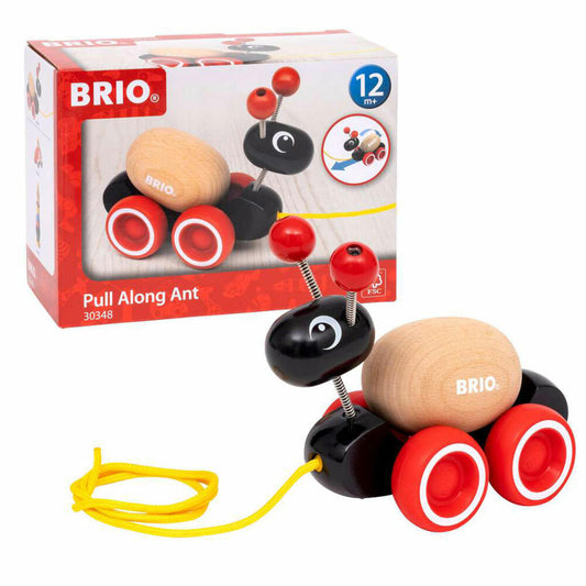 BRIO Nachzieh-Ameise, Nachziehtier, Nachziehspielzeug, Holz, ab 12 Monaten, 63034800