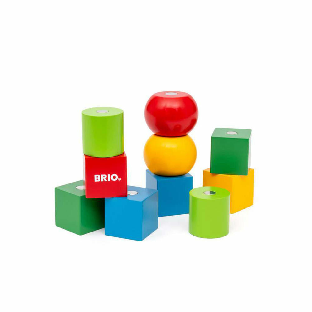 BRIO Magnetische Holzbausteine, Bausteine, Bauklötze, Holz, ab 12 Monaten, 63043500