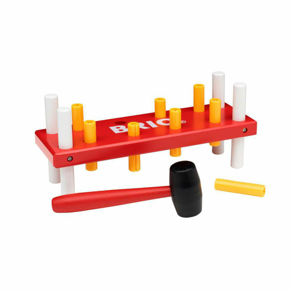 BRIO Rote Klopfbank, Hammerspiel, Spielzeug, Holz, ab 12 Monaten, 63052500