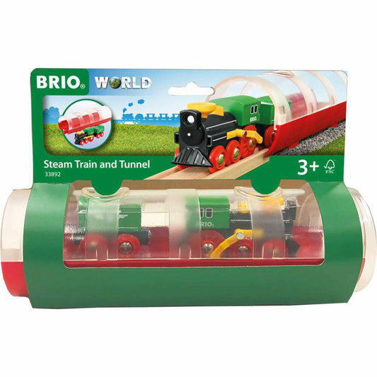 BRIO World Tunnel Box Dampflokzug, Dampflok, Zug, Holzeisenbahn, ab 3 Jahren, 63389200