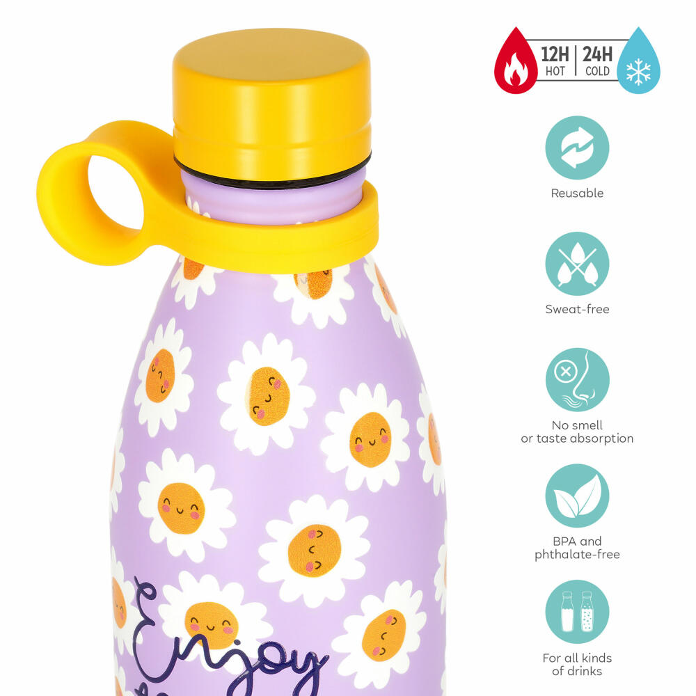 Legami Vacuum Bottle Hot & Cold Daisy, Thermoflasche, Isoflasche, Trinkflasche, 800 ml, SSBL0009