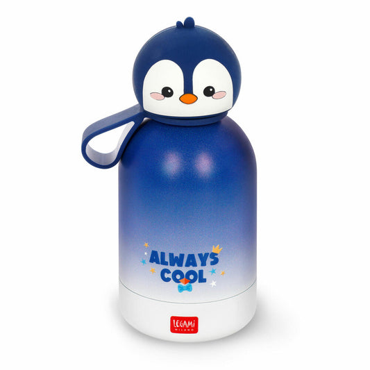 Legami Hot&Cold Kids Bottle Penguin, Thermoflasche, Isoflasche, Trinkflasche, Kinder, Pinguin, 310 ml, KSSB0007