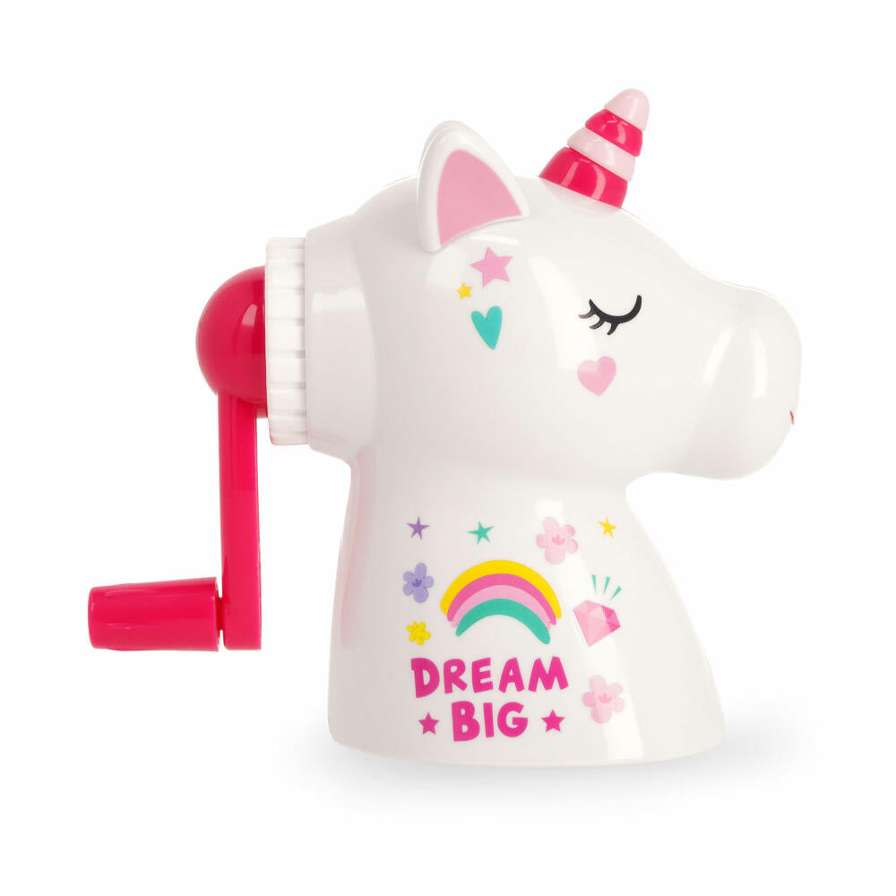 Legami Desktop Pencil Sharpener Dream Big Unicorn, Anspitzer mit Handkurbel, Spitzer, US0001