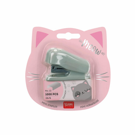 Legami Mini Stapler Meow Kitty, Heftzange, Tacker, Heftklammern, Hefter, STAP0003
