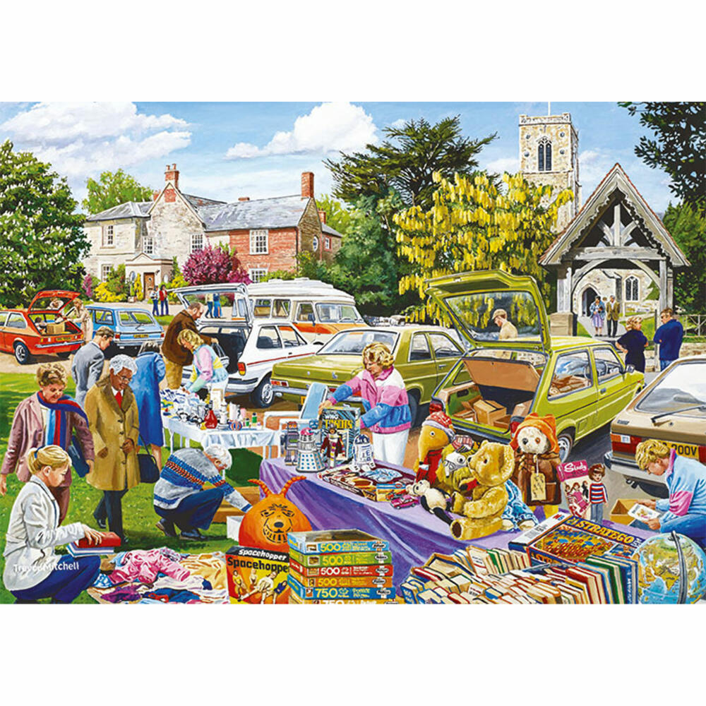Jumbo Games Falcon Village Church Car Boat Sale, Puzzle, Adult Puzzle, Puzzle Game, 500 Pieces, 11301