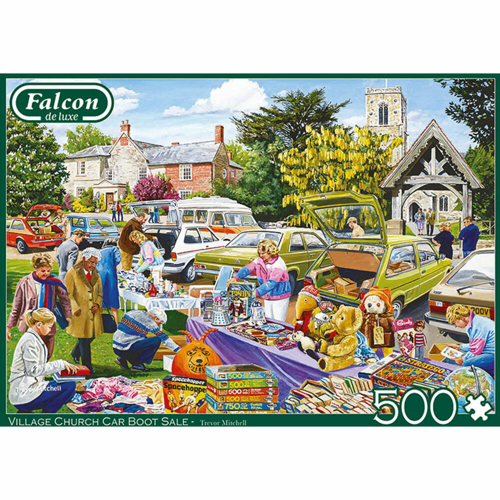 Jumbo Games Falcon Village Church Car Boat Sale, Puzzle, Adult Puzzle, Puzzle Game, 500 Pieces, 11301