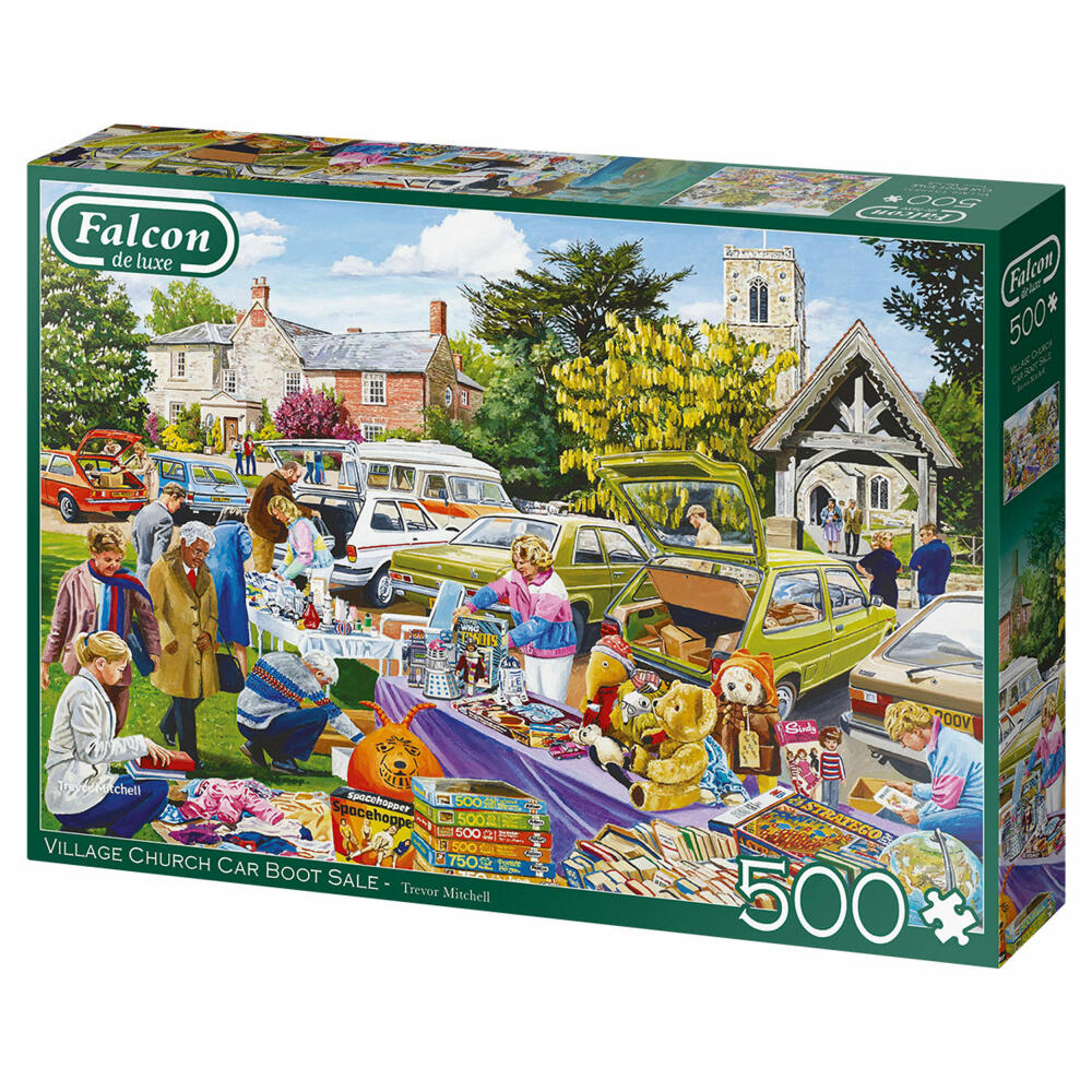 Jumbo Games Falcon Village Church Car Boat Sale, Puzzle, Adult Puzzle, Puzzle Game, 500 Pieces, 11301