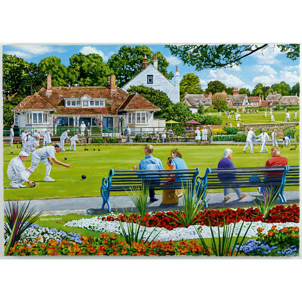 Jumbo Spiele Falcon The Village Sporting Greens, Puzzle, Erwachsenenpuzzle, Puzzlespiel, 2 x 1000 Teile, 11309