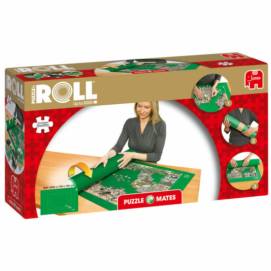 Jumbo Spiele Puzzle Mates - Puzzle & Roll bis 3000 Teile, Puzzlematte, Puzzleunterlage, Matte, 17691
