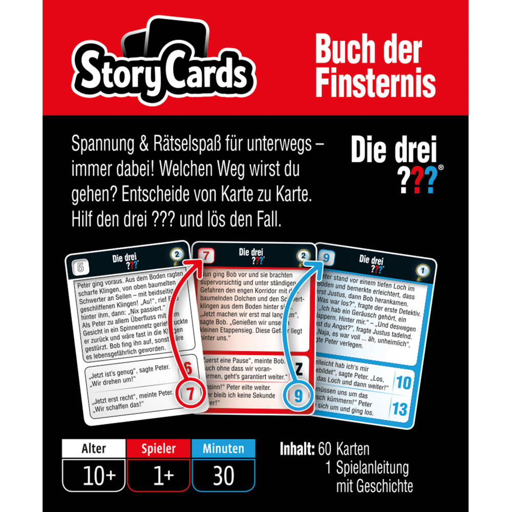 KOSMOS Detectives The Three ??? StoryCards Book of Darkness, Interactive Guessing Game, Detective Game, Detective Guessing Game, from 10 years, 688028