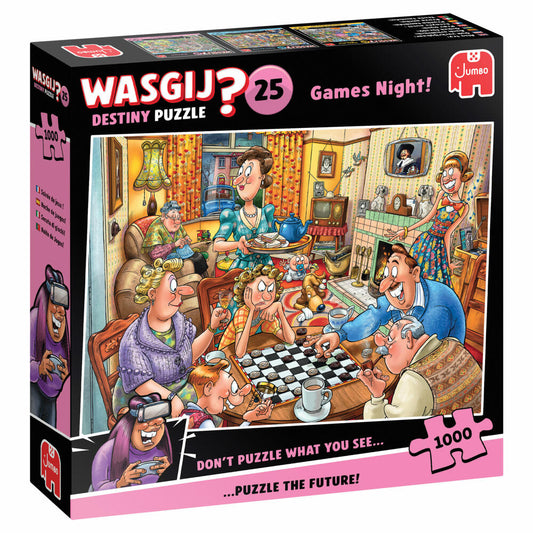 Jumbo Wasgij Destiny 25 - Spieleabend, Puzzle, Erwachsenenpuzzle, 1000 Teile, 1110100594