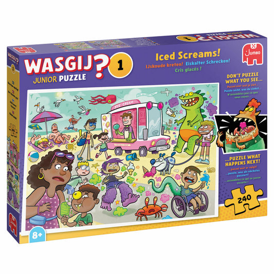 Jumbo Wasgij Junior 1 - Eiskalter Schrecken, Kinderpuzzle, Kinder Puzzle, 240 Teile, 1110100806