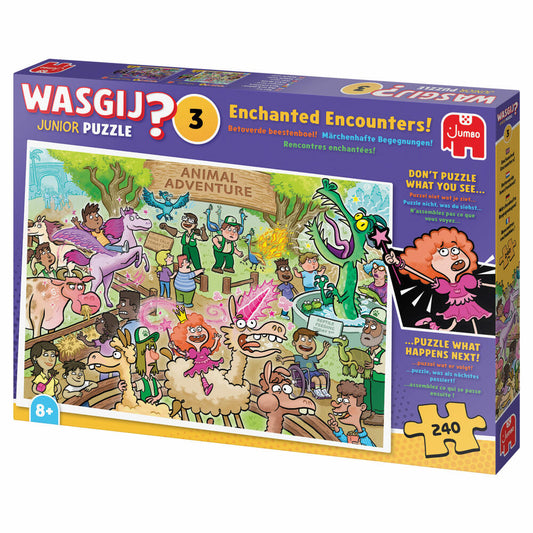 Jumbo Wasgij Junior 3 - Märchenhafte Begegnungen!, Kinderpuzzle, Kinder Puzzle, 240 Teile, 1110100808