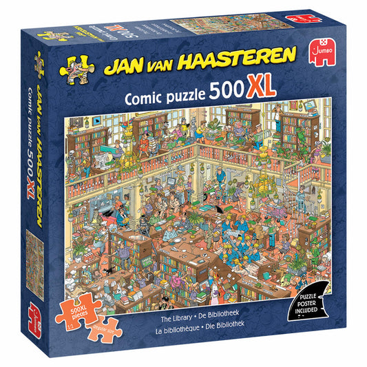 Jumbo Jan van Haasteren Die Bibliothek, Puzzle, Erwachsenenpuzzle, 500 Teile XL, 1110100811