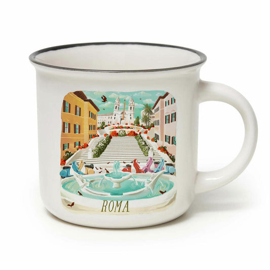 Legami Cup-Puccino Mug Roma Piazza Di Spagna, Kaffeetasse, Tasse, Becher, New Bone China, 350 ml, CUP0027