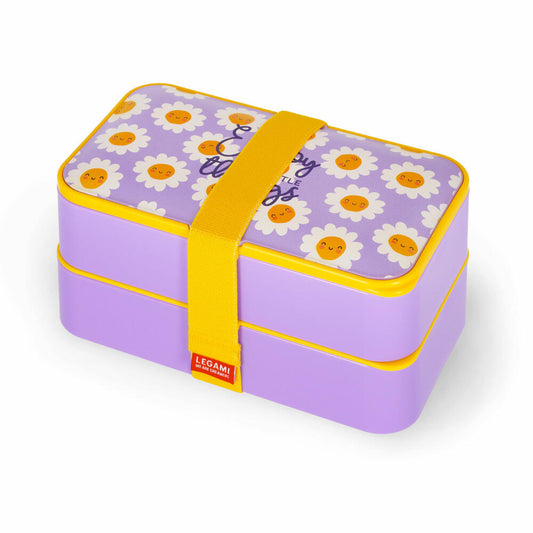 Legami Lunch Box Daisy, mit herausnehmbarem Behälter, Brotdose, Frühstücksdose, 1.2 L, LBD0003