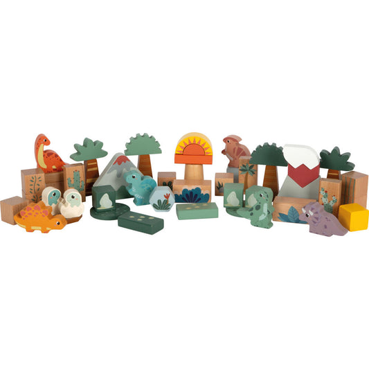Legler Small Foot Holzbausteine Dino, Bauklötze, ab 12 Monate, Holz, Bunt, 12621