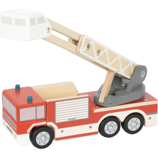 Legler Small Foot Feuerwehr mit Drehleiter, Spielzeugauto, ab 24 Monate, Holz, Bunt, 12638