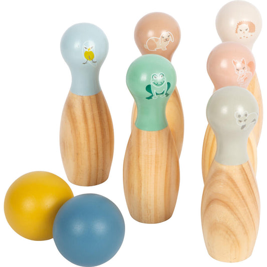 Legler Small Foot Bowling Garden Buddies, Geschicklichskeitsspiel, ab 3 Jahre, Holz, Bunt, 12644