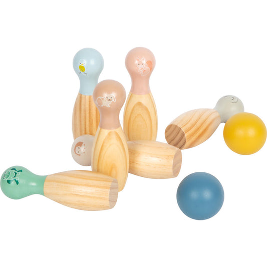 Legler Small Foot Bowling Garden Buddies, Geschicklichskeitsspiel, ab 3 Jahre, Holz, Bunt, 12644