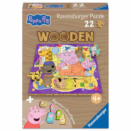 Ravensburger Wooden puzzles Peppa Pig Freundschaftsparty, Puzzle, Kinderpuzzle, 22 Teile, 12004082