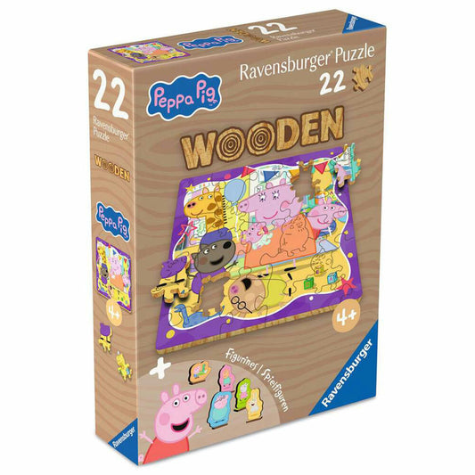 Ravensburger Wooden puzzles Peppa Pig Freundschaftsparty, Puzzle, Kinderpuzzle, 22 Teile, 12004082