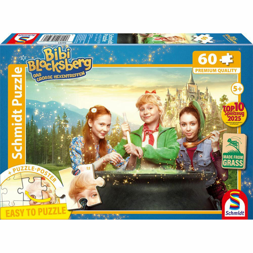 Schmidt Spiele Das große Hexentreffen Junghexen am Kessel, Kinderpuzzle, Kinder Puzzle, 60 Teile, 56591