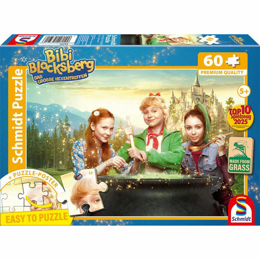 Schmidt Spiele Das große Hexentreffen Junghexen am Kessel, Kinderpuzzle, Kinder Puzzle, 60 Teile, 56591