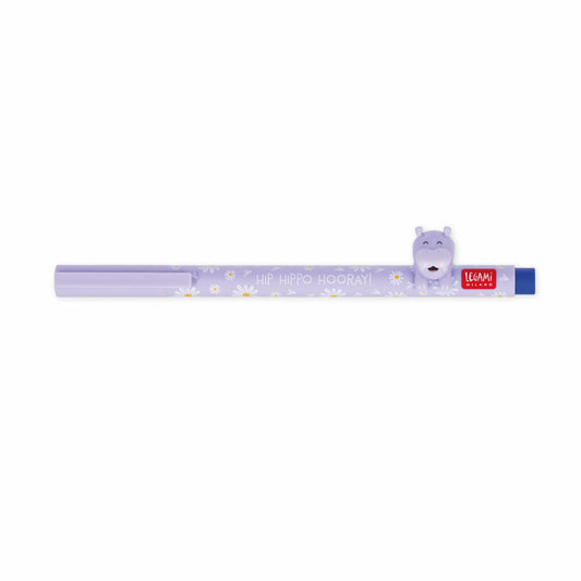 Legami Gel Pen Lovely Friends Hippo, mit Tierdeko, Gelstift, Gelschreiber, Stift, CPP0015