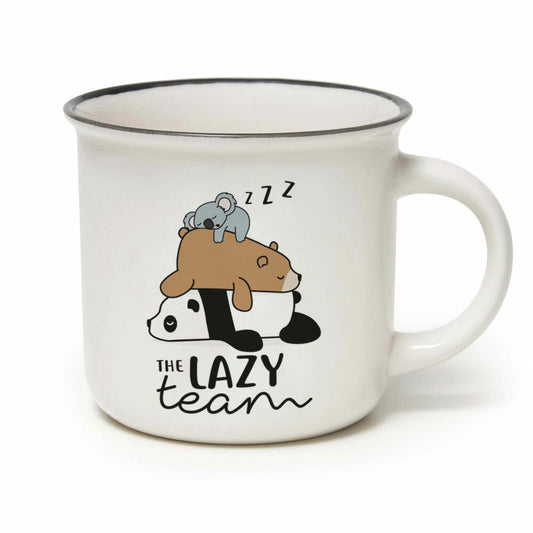 Legami Cup-Puccino Mug Lazy Team, Kaffeetasse, Tasse, Becher, New Bone China, 350 ml, CUP0018