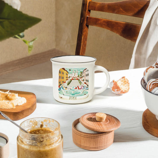 Legami Cup-Puccino Mug Roma Piazza Di Spagna, Kaffeetasse, Tasse, Becher, New Bone China, 350 ml, CUP0027