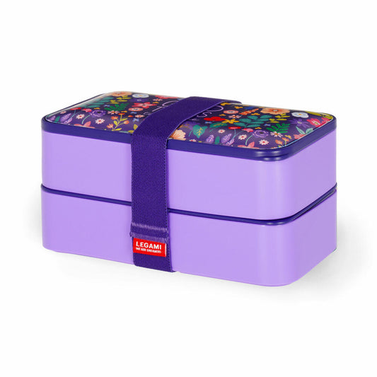 Legami Lunch Box Flowers, mit herausnehmbarem Behälter, Brotdose, Frühstücksdose, 1.2 L, LBD0004