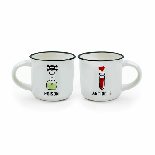 Legami Espresso For Two 2 Coffee Mugs Poison And Antidote, 2-tlg., Espressotasse, Tasse, 50 ml, MM0007