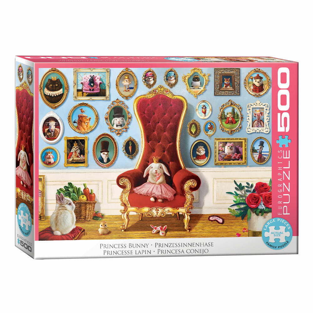 Eurographics Puzzle Häschenprinzessin - Lucia Heffernan, 500 Teile, 68 x 48 cm, 6500-6051