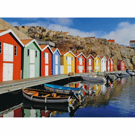 Ravensburger Bunte Häuser in Schweden, Feel Well & Puzzle, Erwachsenenpuzzle, 100 Teile XL, 12001730