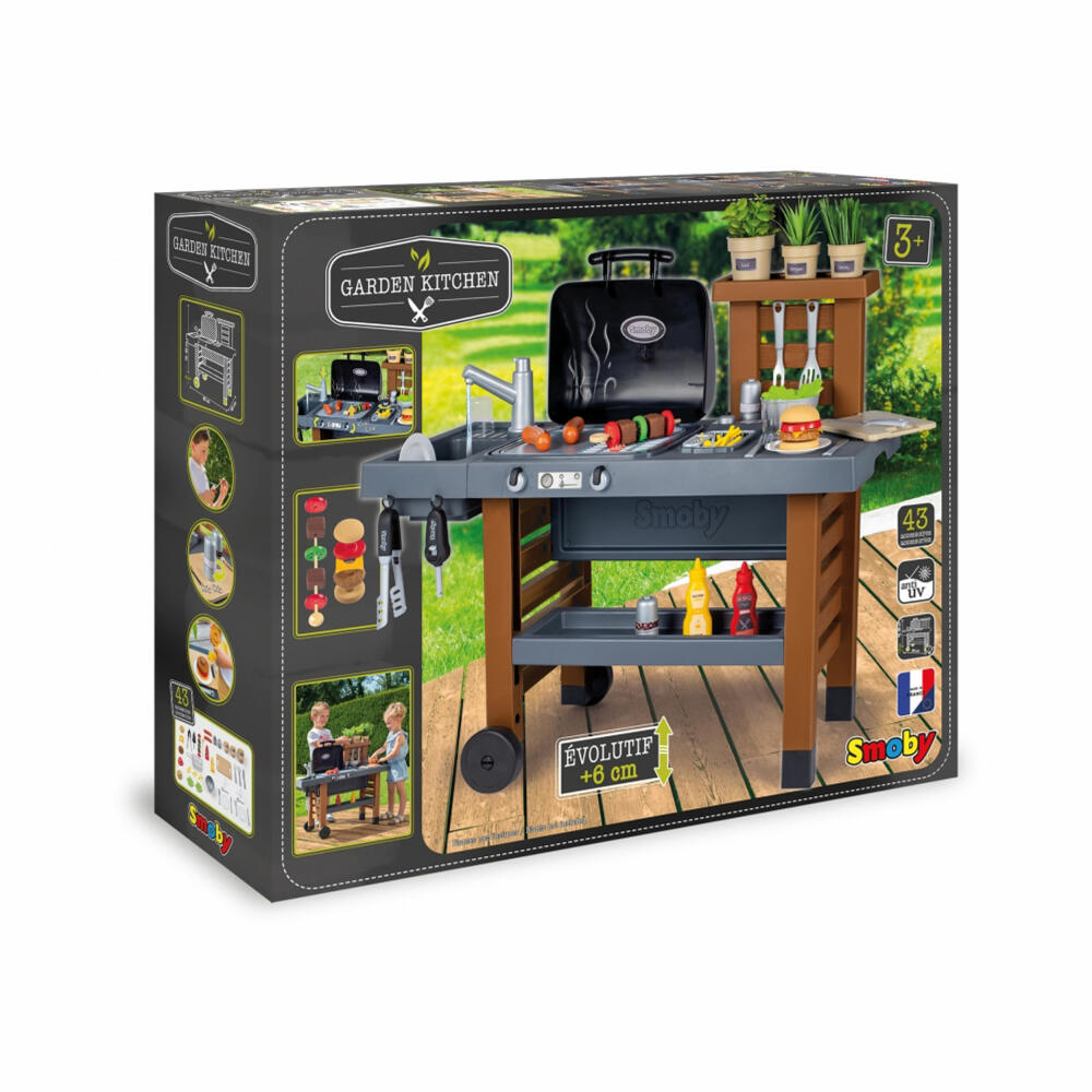 Smoby Outdoor Garden Kitchen, Play Kitchen, Garden Kitchen, Grill, Toys, Children, 7600312004