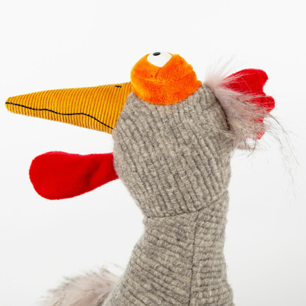 sigikid Chilling Chicken Kikeriki, soft toy, stuffed toy, cuddly toy, grey, 35 cm, 42984