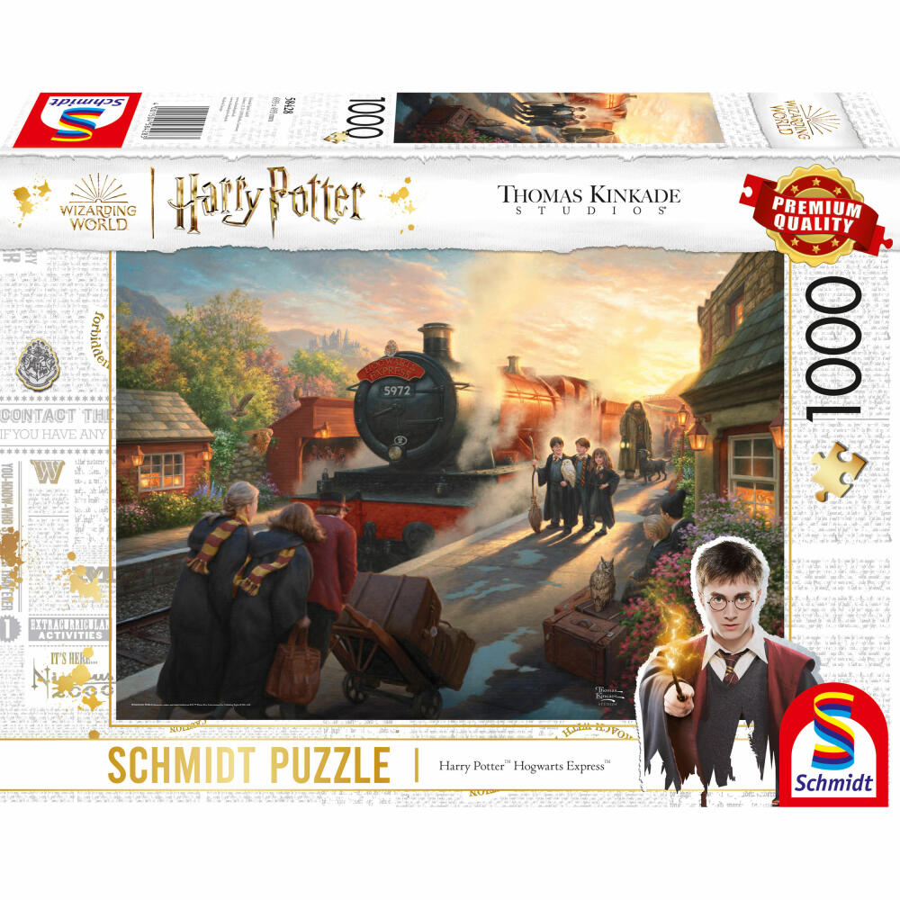 Schmidt Spiele Puzzle Harry Potter Hogwarts Express, Adult Puzzle, Thomas Kinkade, 1000 Pieces, 58428