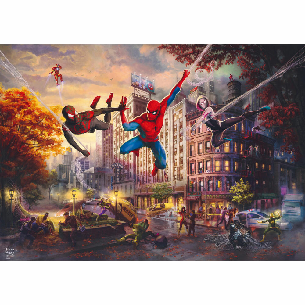 Schmidt Spiele Puzzle Marvel Spider-Man and Friends The Ultimate Alliance, Thomas Kinkade, Erwachsenenpuzzle, 1000 Teile, 59957