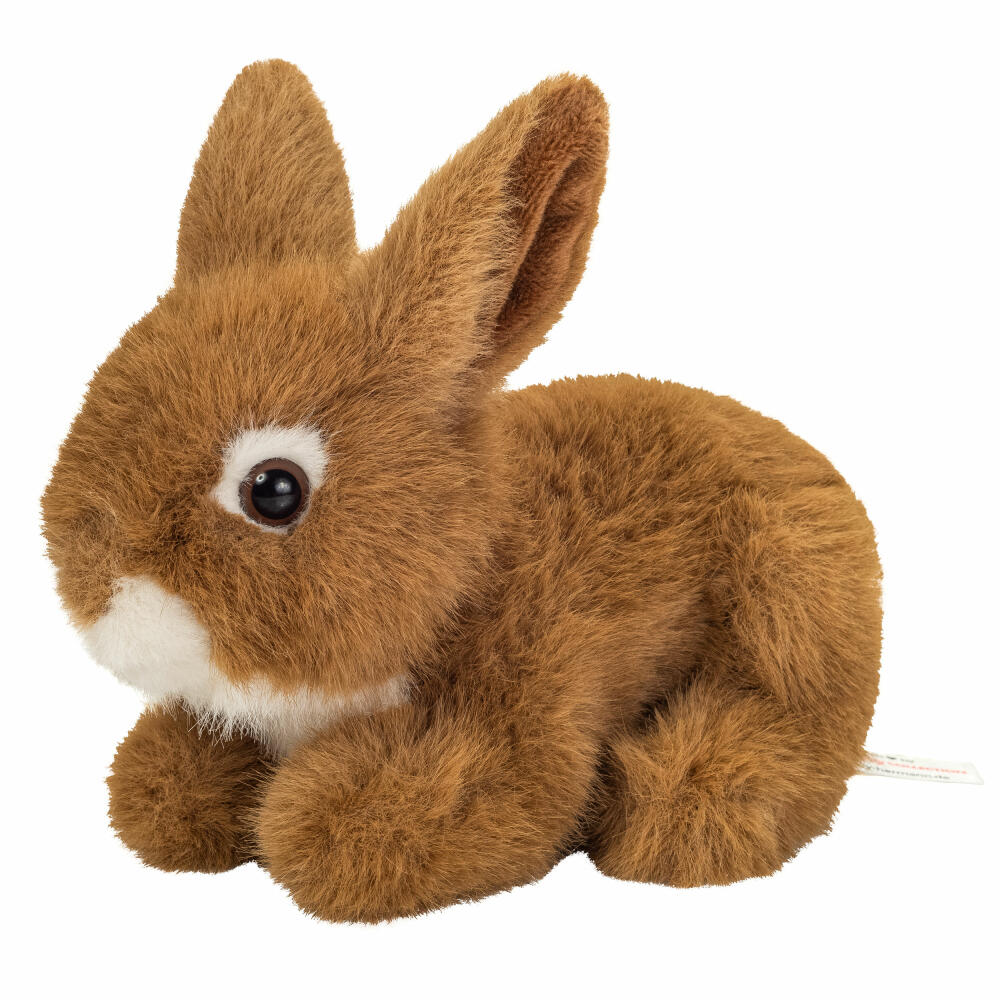 Teddy Hermann Hase sitzend, Kuscheltier, Stofftier, Plüschtier, Braun, 17 cm, 937418