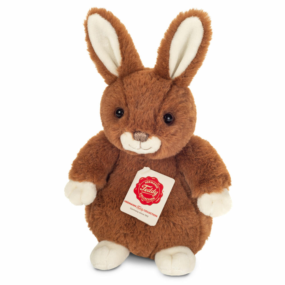 Teddy Hermann Herzekind Hase Luna, Kuscheltier, Stofftier, Plüschtier, Dunkelbraun, 20 cm, 939887