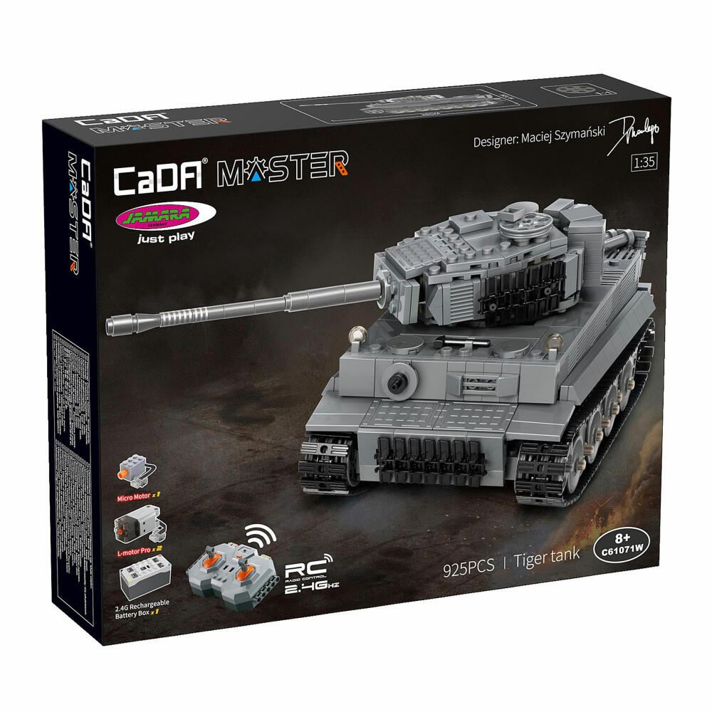 CaDA Panzer Tiger 1:35 grau 2,4GHz Brick, 402894
