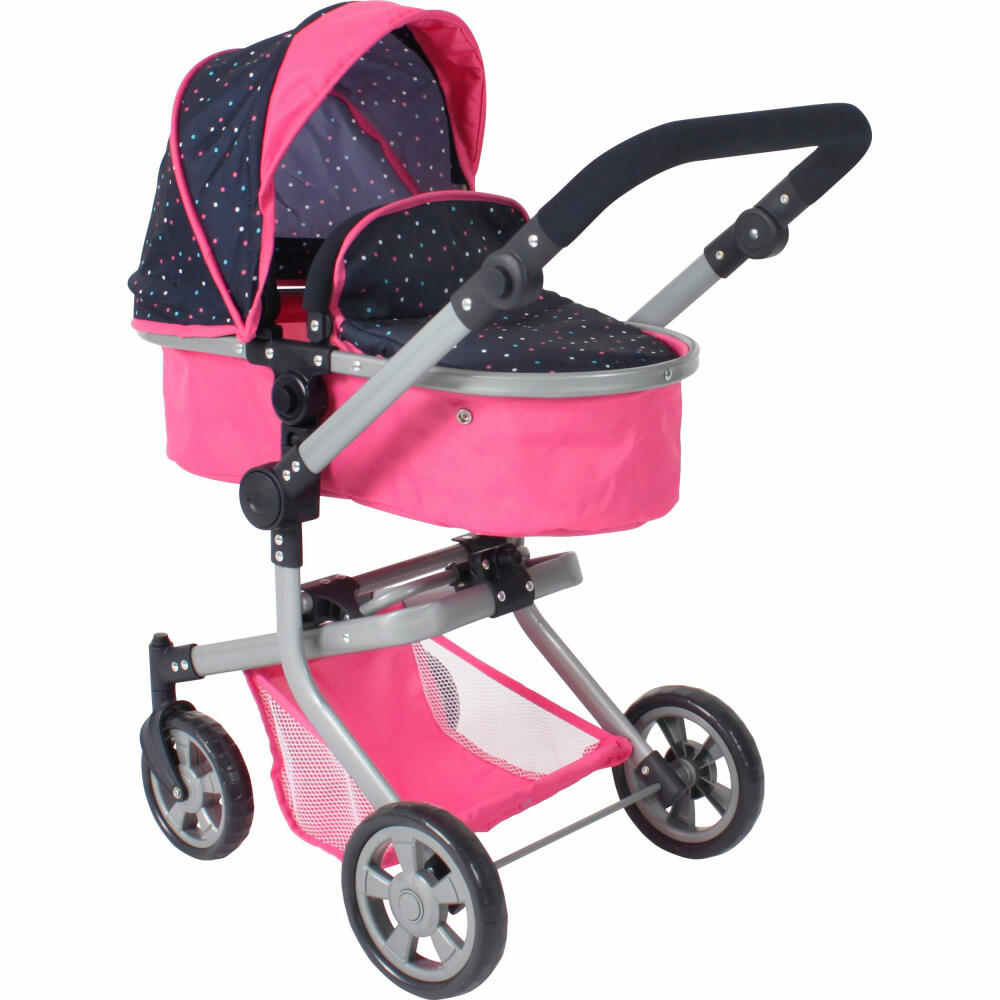 Bayer Chic Kombi-Puppenwagen MIKA Konfetti, pink, 595-84