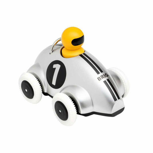Brio Push & Go Rennwagen Silber Edition, Rennauto, Schiebeauto, Spielzeugauto, Spielzeug Auto, 63023200