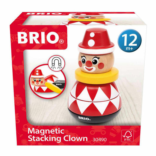 BRIO Magnetischer Stapelclown, Stapelspielzeug, Spielzeug, Holz, ab 12 Monaten, 63049000