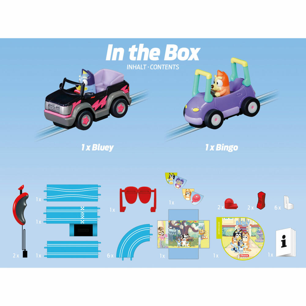 Carrera Autorennbahn Set First Bluey & Bingo - Lets Go, 1:50, 20063055