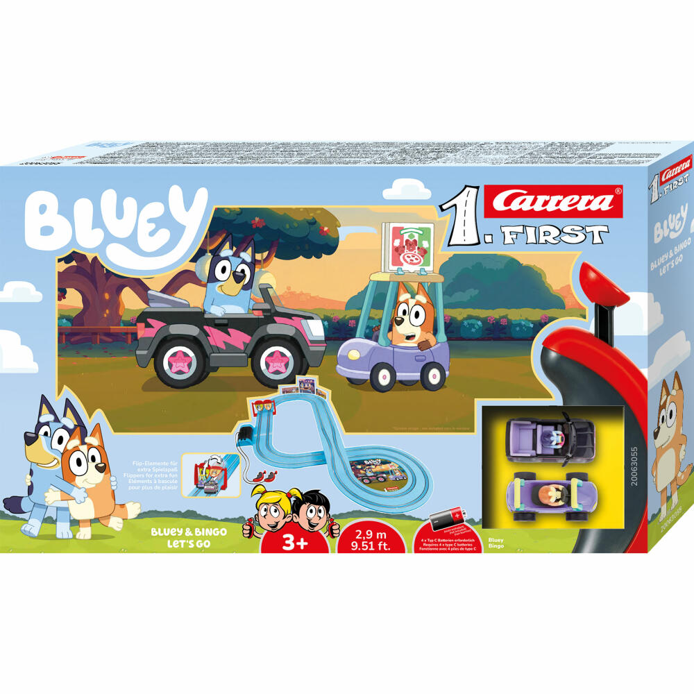 Carrera Autorennbahn Set First Bluey & Bingo - Lets Go, 1:50, 20063055