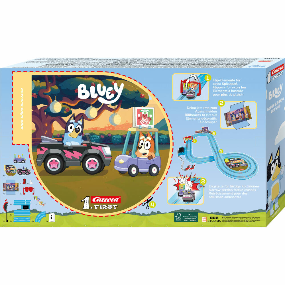 Carrera Autorennbahn Set First Bluey & Bingo - Lets Go, 1:50, 20063055