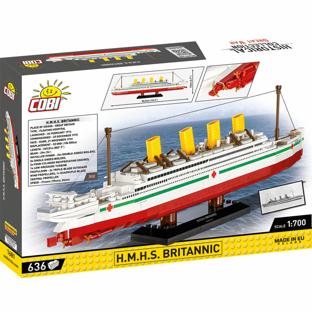 Cobi Klemmbaustein-Set H.M.H.S. Britannic, Schiff, 636 Teile, COBI-1681
